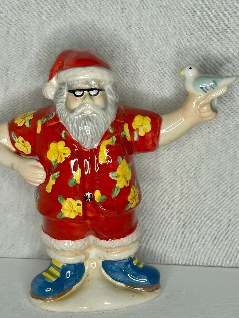 Vintage Noble Excellence Sunny Holiday Santa Hawaiian Shirt Ceramic Creamer Pitc